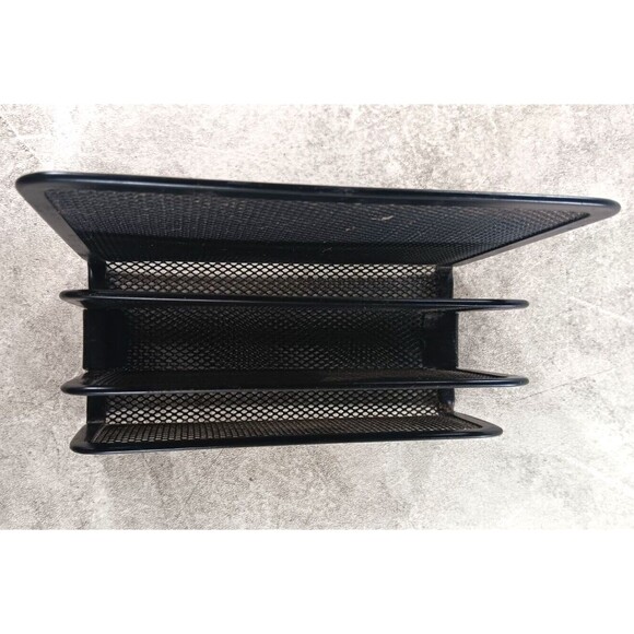 Metal Mesh File Magazine Holder Desktop Organizer 4 Compartments for Home Office - Picture 5 of 8